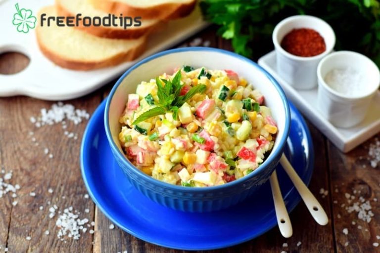 Crab Salad with Rice and Cucumber