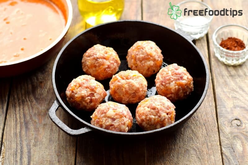 Step_8 How to make meatballs with rice