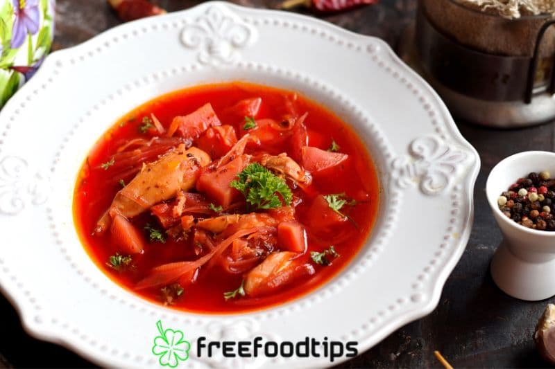 Beetroot soup with chicken Beetroot soup with chicken