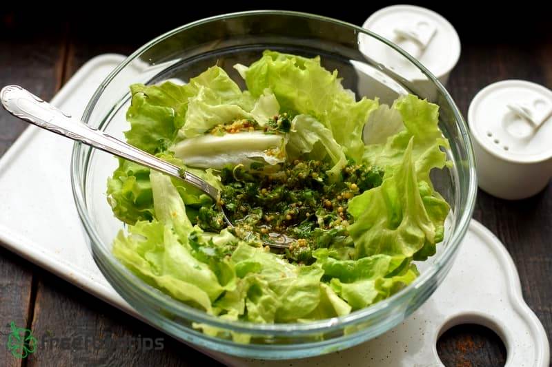 Add other half to the shredded romaine