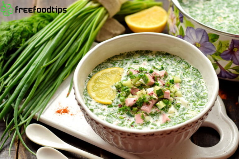 Tasty Cold Summer Soup with Cucumber and Sour Cream