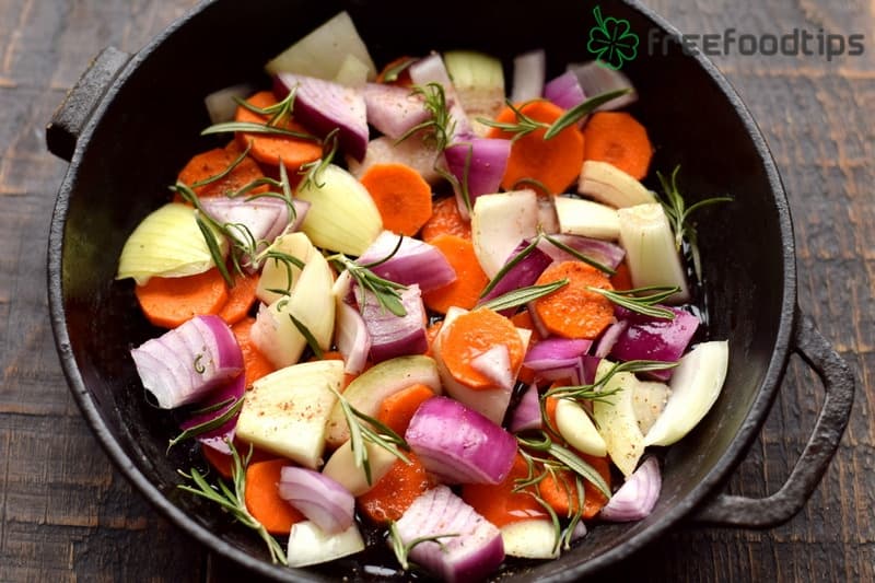 Place the vegetables on the bottom