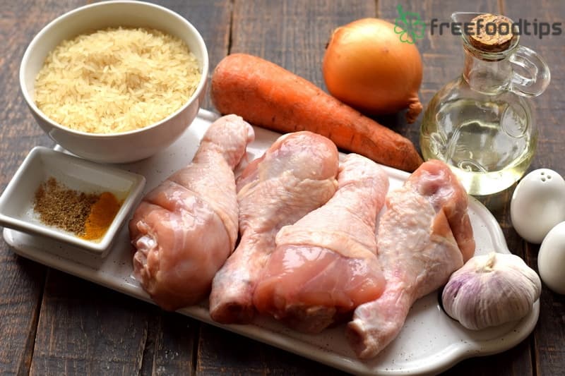 Chicken drumsticks and rice pilaf ingredients Chicken drumsticks and rice pilaf ingredients
